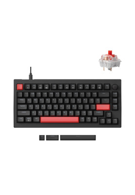 Lemokey Клавіатура механічна X4 84Key, Keychron Red, USB-A, QMK/VIA, Hot-Swap, EN/UKR, RGB, чорний