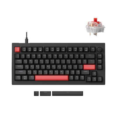 Lemokey Клавіатура механічна X4 84Key, Keychron Red, USB-A, QMK/VIA, Hot-Swap, EN/UKR, RGB, чорний