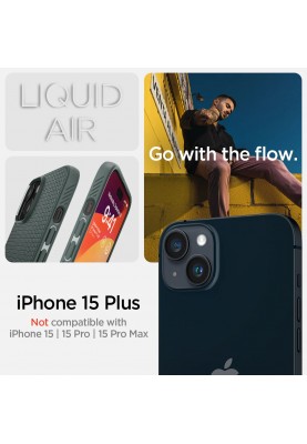 Spigen Чохол для Apple iPhone 15 Plus Liquid Air, Abyss Green