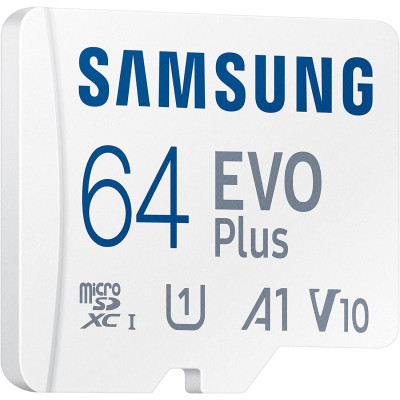 Samsung Мапа пам'яті microSDHC 64GB C10 UHS-I R100MB/s Evo Plus + SD