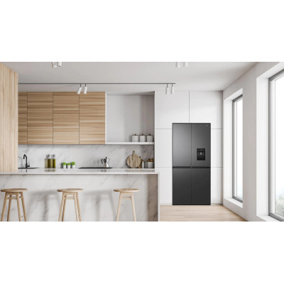 TCL Холодильник SBS, 185х84х68, холод.відд.-297л, мороз.відд.-169л, 4 дв., A++, NF, інв., диспл зовн., диспенсер., нерж