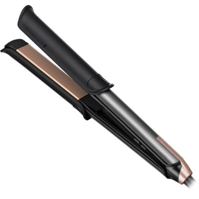 Remington Випрямляч 2в1 ONE STRAIGHT & CURL, 2в1 випрямляч та плойка, темп.режимів-5, 150-230С, кейс та рукавичка в комплекті, кераміка, чорний
