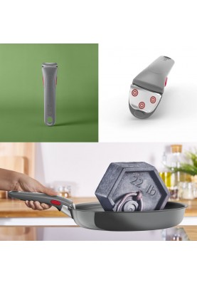 Tefal Набір посуду Ingenio Renew, знімна ручка, 3предмети, алюміній, бакеліт, сірий