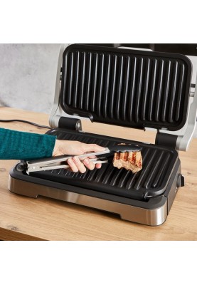 Tefal Гриль прижимний OptiGrill 2in1 XL 2200Вт, темп. режимів-4, з`ємні пластини, сенсор товщини продуктів, метал