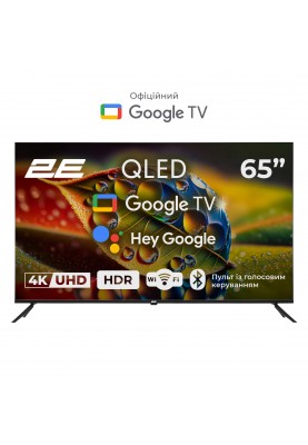 2E Телевізор 65" QLED 4K 60Hz Smart Google TV Black