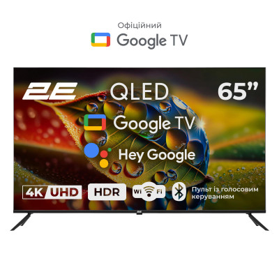 2E Телевізор 65" QLED 4K 60Hz Smart Google TV Black