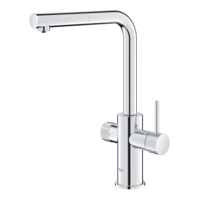 Grohe Змішувач для кухні Blue Pure Minta, довж.виливу - 223мм, поворотний/витяжний, 1+1фильтр, хром