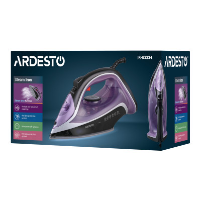 ARDESTO Праска IR-B2234, 2400Вт, 350мл, паровий удар, керам. підошва, фіолетово-чорний ARDESTO Праска IR-B2234, 2400Вт, 350мл, паровий удар, керам. підошва, фіолетово-чорний