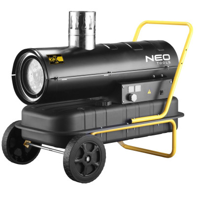 Neo Tools Теплова пушка дизельна, прямого нагріву, 20кВт, 200м2, 600м3/рік, колеса, чорний, 21.30кг