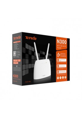Tenda Маршрутизатор TENDA 4G06 N300, 4G/LTE, 1xFE LAN, 1xFE LAN/WAN, 1xRJ11