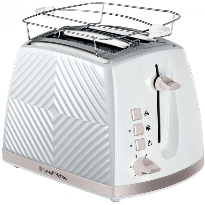 Russell Hobbs Тостер Groove 2 Slice, 850Вт, пластик, підігрів, розморож.,білий