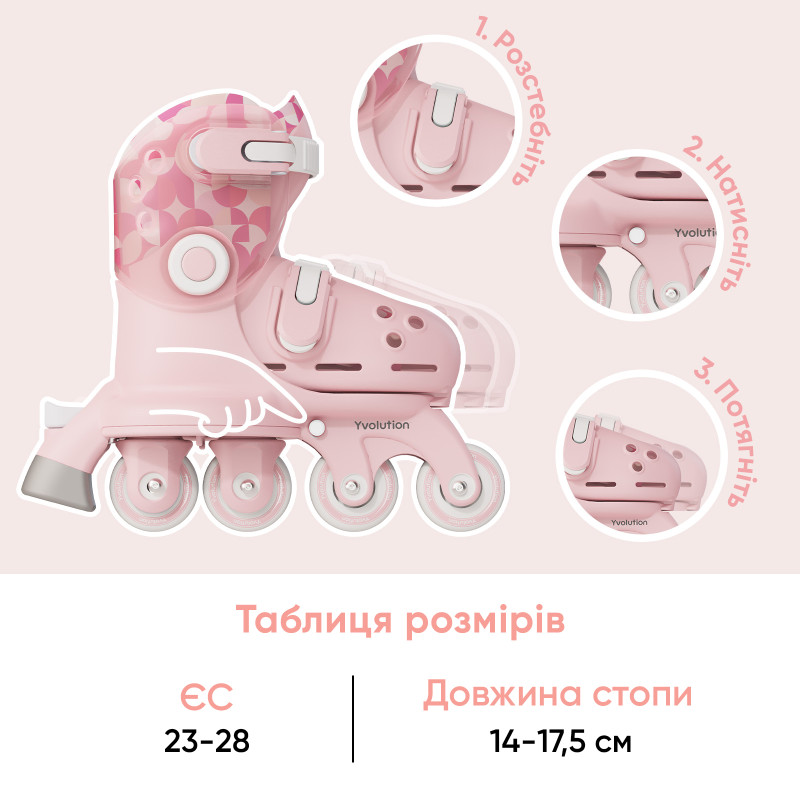 YVolution Ролики Switch Skates Рожеві