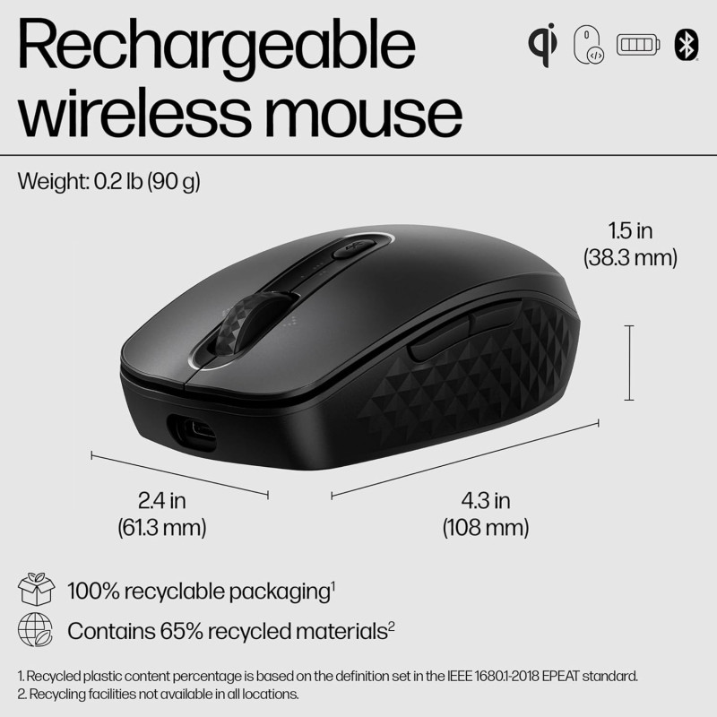 HP Миша 690 Rechargeable, BT, чорний