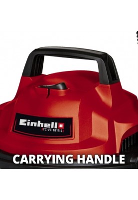 Einhell Пилосос TC-VC 1815 S вологе та сухе прибирання, 1250Вт, 180мбар, 15л