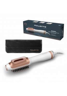 Rowenta Фен-щітка Reverso Dry&Brush 2в1, 1200Вт, 3 режими, іоніз-я, хол. обдув, насадок-2, кераміка, біло-золотистий