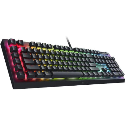 Razer Клавіатура механічна BlackWidow V4 X 110key, Green Switch, USB-A, EN/RU, RGB, чорний