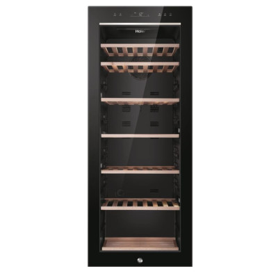 Haier Холодильник для вина, 127x49.7х58, холод.відд.-198л, зон - 1, бут-84, ST, дисплей, чорний