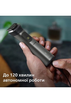 Philips Тример Series 7000, для обличчя, голови, тіла, акум., насадок-15, сталь, сіро-чорний