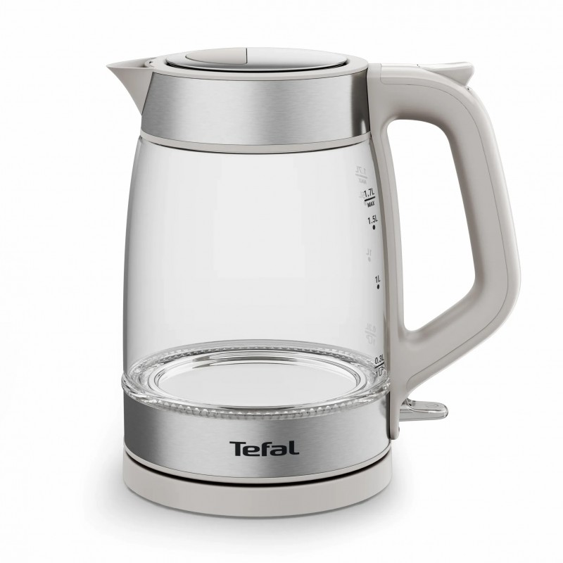 Tefal Електрочайник Glass Kettle 1.7л, скло, з підсвіткою, сріблясто-сірий