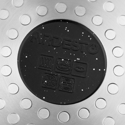 ARDESTO Ківш зі скляною кришкою Gemini Anzio, 1.2л, алюміній, чорний