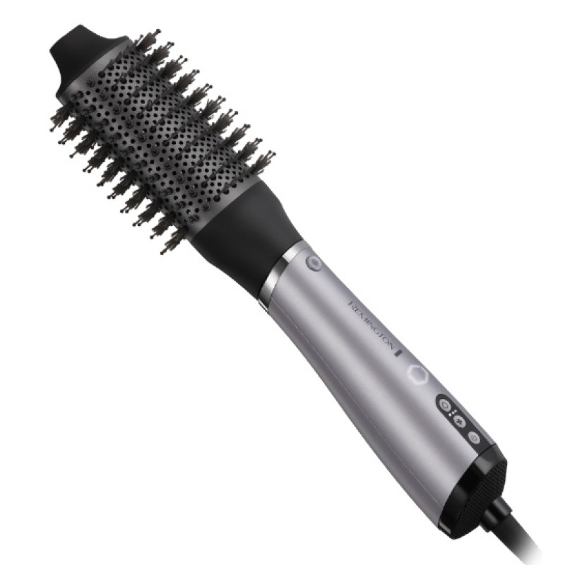 Remington Фен-щітка ProLuxe You Adaptive, 1000Вт, 3 режими, іонізація, хол. обдув, кераміка, сірий