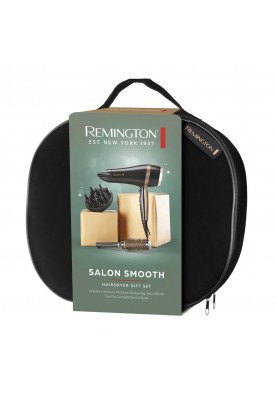 Remington Фен Salon Smooth, 2100Вт, 3 режими, дифузор, гребінець, кейс, іоніз-я, хол. обдув, , чорний