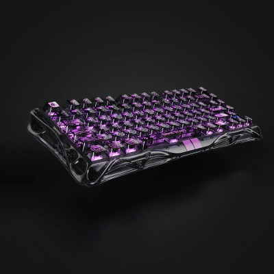 GravaStar Клавіатура механічна Mercury V75 Lite 75keys, Blackcore, USB-A, Transparent Black
