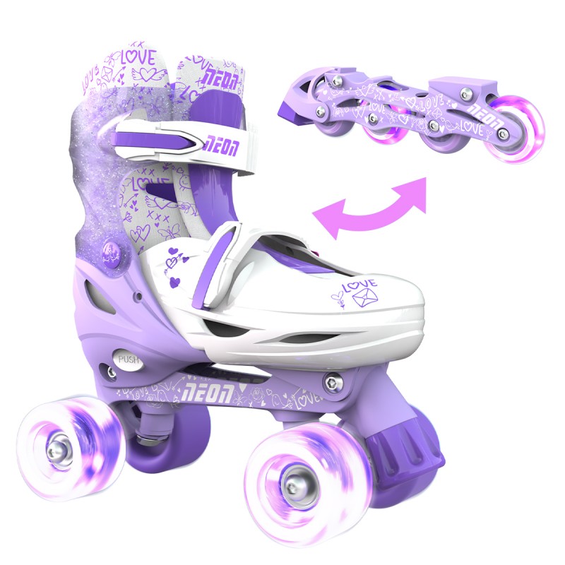 NEON Ролики Combo Skates Фіолетовий (Розмір 30-33)