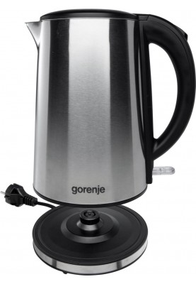 Gorenje Електрочайник, 1,5л, підвійні стінки, Strix контроль, нерж.