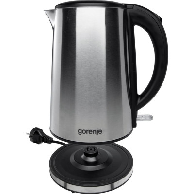 Gorenje Електрочайник, 1,5л, підвійні стінки, Strix контроль, нерж.