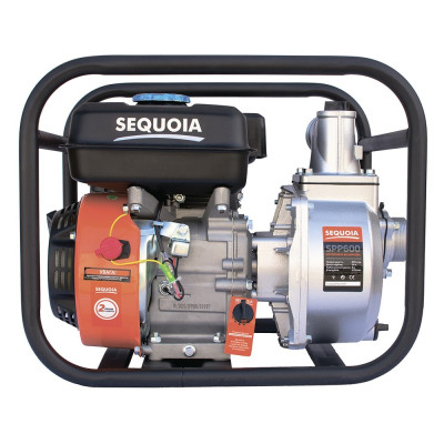 SEQUOIA Мотопомпа бензинова SEQUOIA SPP600 для чистої води, 5.15кВт/7.0к.с., 600л/хв, висота 30м, 5мм, бак 3.5л, діаметр патрубків 2"/50мм, ручний старт, 20.73