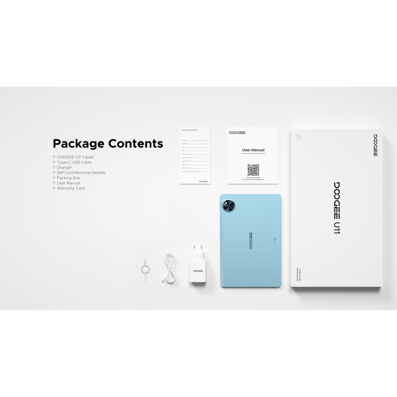 Doogee Планшет U11 11" 4ГБ, 128ГБ, 8580мА•г, Android, сірий