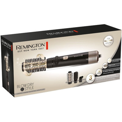 Remington Фен-щітка Blow Dry & Style Caring, 1000Вт, 2 режими, іонізація, хол. обдув, кераміка, чорний