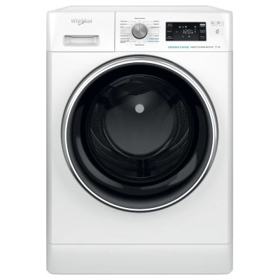 Whirlpool Пральна машина Whirlpool фронтальна, 11кг, 1400, A+++, 60см, дисплей, пара, інвертор, люк чорний, білий