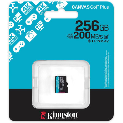 Kingston Карта пам'яті microSD 256GB C10 UHS-I U3 A2 V30 R200/W160MB/s