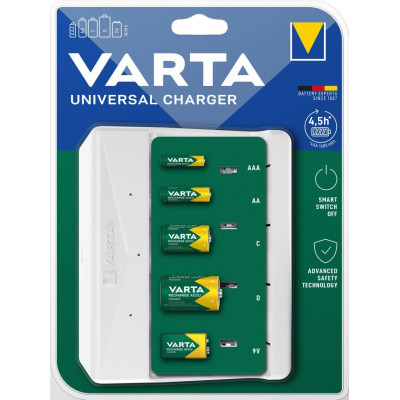 VARTA Зарядний пристрій Universal Charger для АА/ААА/C/D, 9V акумуляторів