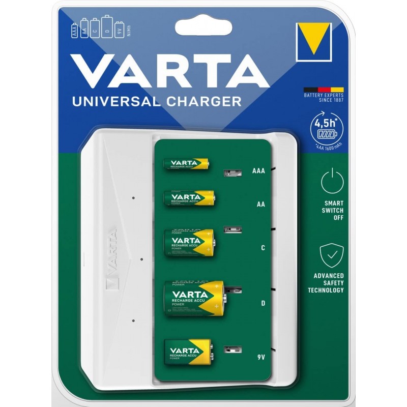 VARTA Зарядний пристрій Universal Charger для АА/ААА/C/D, 9V акумуляторів