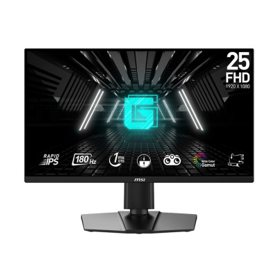 MSI Монітор 24.5" G255PF-E2 2xHDMI, DP, IPS, 180Hz, 1ms, sRGB 99%, FreeSync, HAS