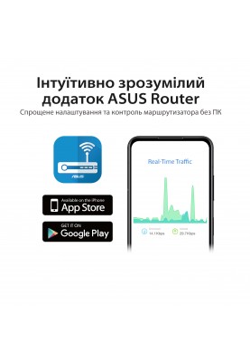 ASUS Маршрутизатор RT-AX57 AX3000 4xGE LAN 1xGE WAN WPA3 MU-MIMO OFDMA MESH