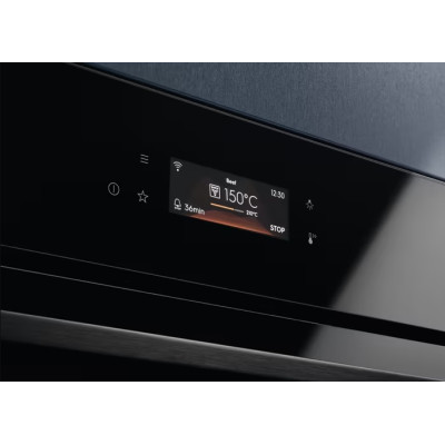 Electrolux Духова шафа електрична, 70л, А++, пара, дисплей, конвекція, ф-ція пароварки, телескопічні напрямні, чорний