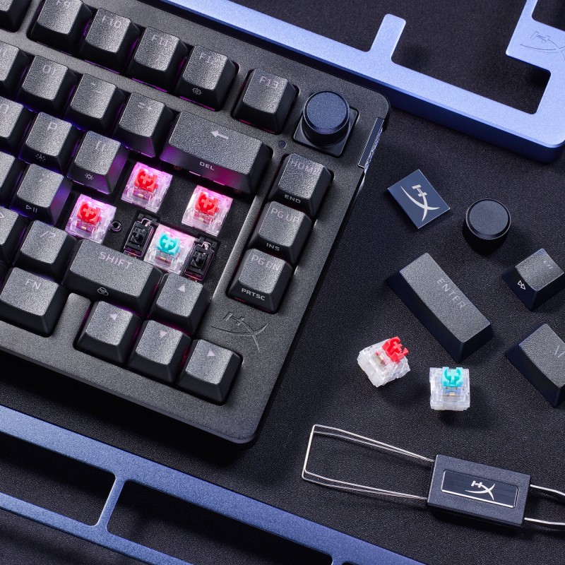 HyperX Клавіатура механічна Alloy Rise 75key, Red, USB-A, EN/UA, RGB, чорний