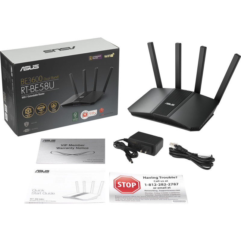 ASUS Маршрутизатор RT-BE58U BE3600, 4xGE LAN, 2,5xGE WAN, 1xUSB3.2, MESH