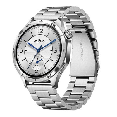 Mibro Смарт-годинник GT 46мм, 1.43", 466x466, AMOLED, BT 5.3, GPS, 5 ATM, сріблястий