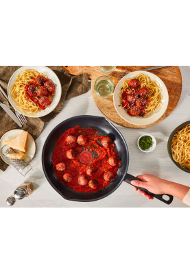 Tefal Сковорода з кришкою Day by Day, 28см, з кришкою, алюміній, бакеліт, скло, чорний