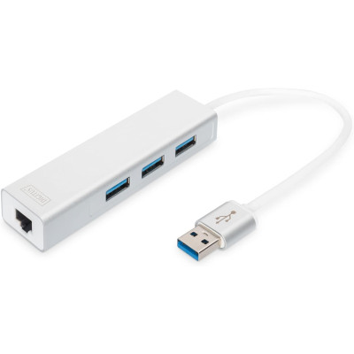 Digitus Хаб USB-A > 3xUSB-A/RJ45