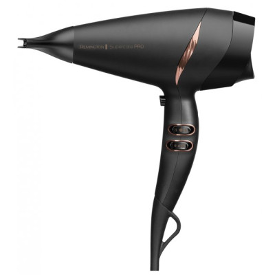 Remington Фен Supercare PRO 2200 AC motor, 2200Вт, 3 режими, дифузор, іоніз-я, хол. обдув, чорний