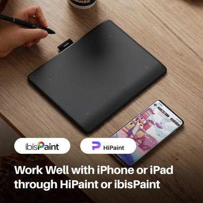 Huion Графічний планшет 6.3"x3,9" Inspiroy Frego S, BT, USB-C, чорний
