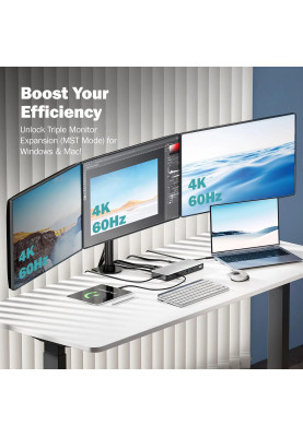 Digitus Док-станція USB-C > 3xHDMI/2xDP/4xUSB-A/USB-C/RJ45/DC/Audio