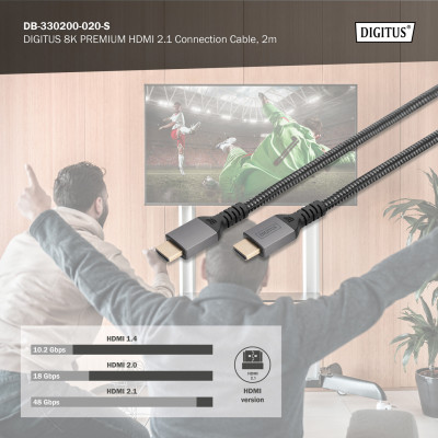 Digitus Кабель DIGITUS HDMI (M/M), 8K, Ultra High speed/Ethernet, 3м, чорний Digitus Кабель DIGITUS HDMI (M/M), 8K, Ultra High speed/Ethernet, 3м, чорний