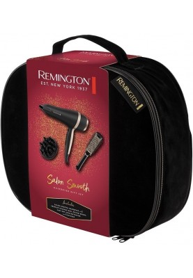 Remington Фен Salon Smooth, 2100Вт, 3 режими, дифузор,гребінець, кейс, іоніз-я, хол. обдув, , чорний